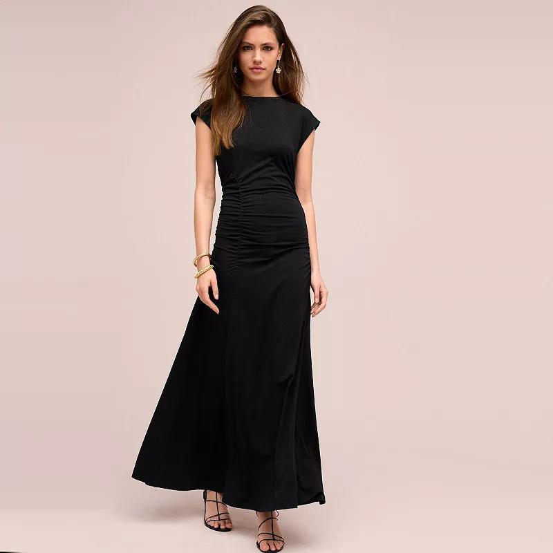 Womens NEXT Drape Ruched Column Dress Blue Product Image