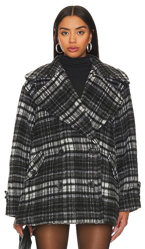 Womens Highlands Oversized Plaid Peacoat Product Image