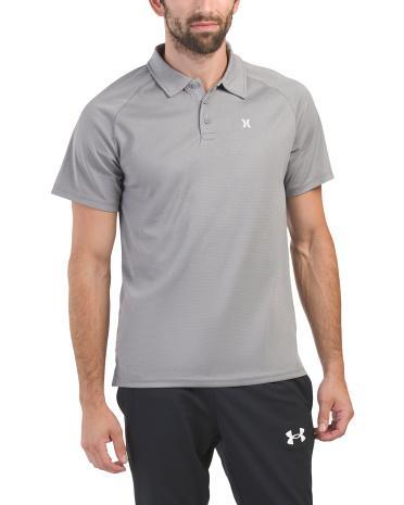 Short Sleeve Mesh Performance Polo T-shirt Top for Men | Polyester Product Image