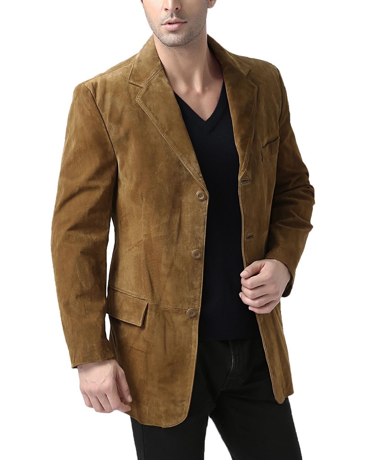 Bgsd Men Robert Three-Button Suede Leather Blazer Product Image