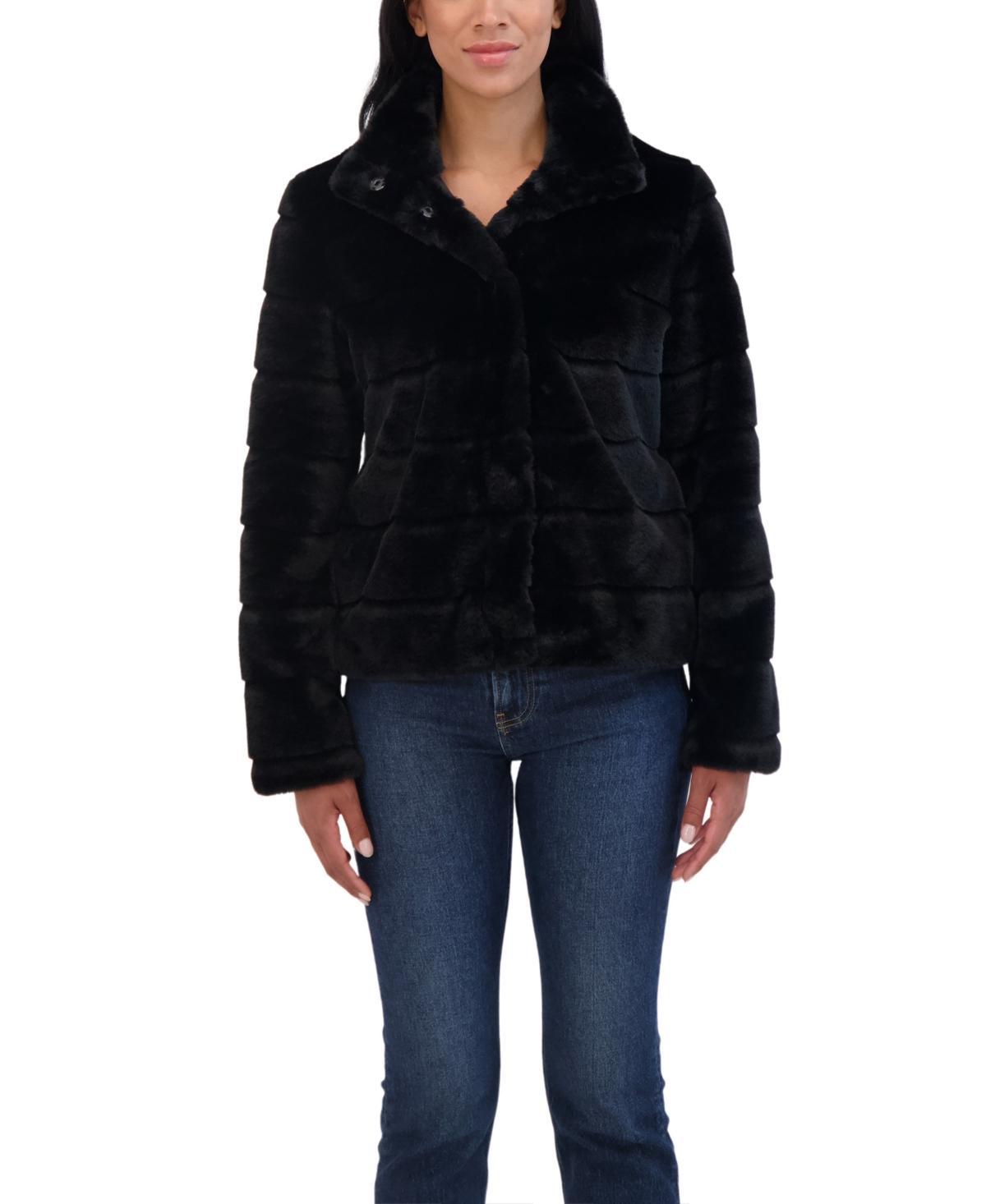 Sebby Collection Womens Sheared Faux Fur Snap Front Jacket Product Image