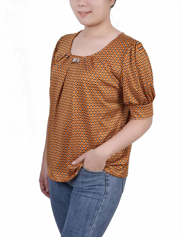 Petite Printed Balloon Sleeve Top Product Image