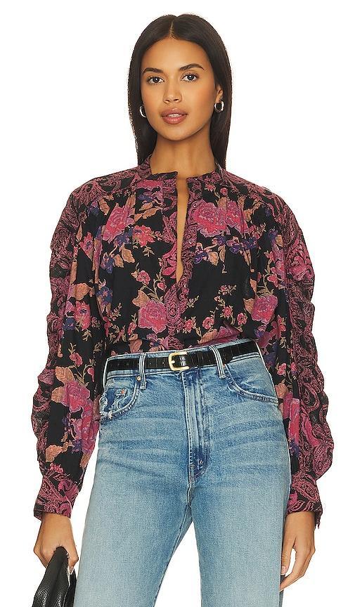 Free People Maraya Floral Print Cotton Button-Up Blouse Product Image