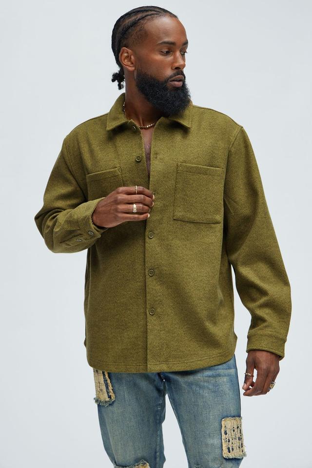 Talbot Wool Like Overshirt - Olive Product Image