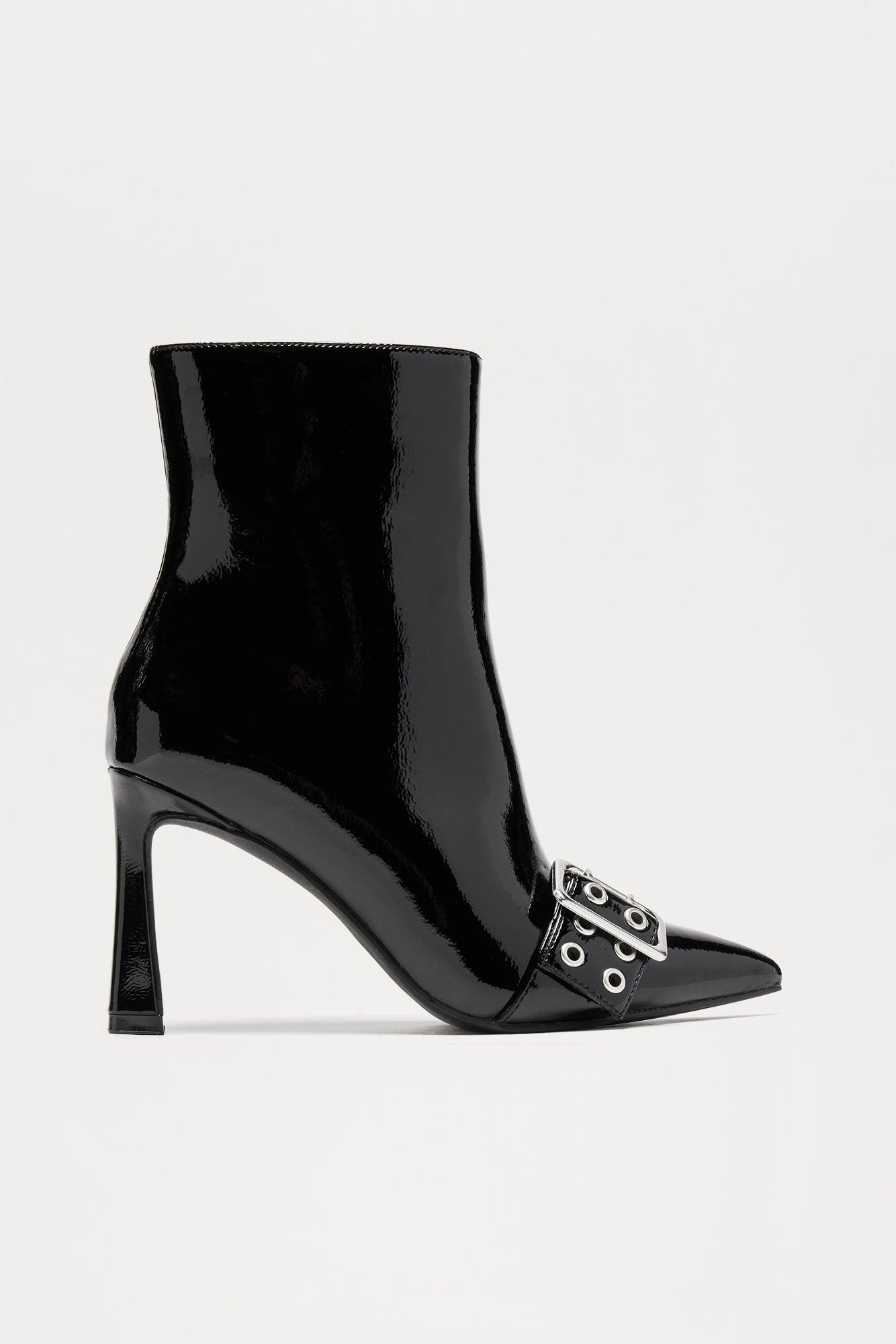 Ottie Buckle Booties - Black Product Image