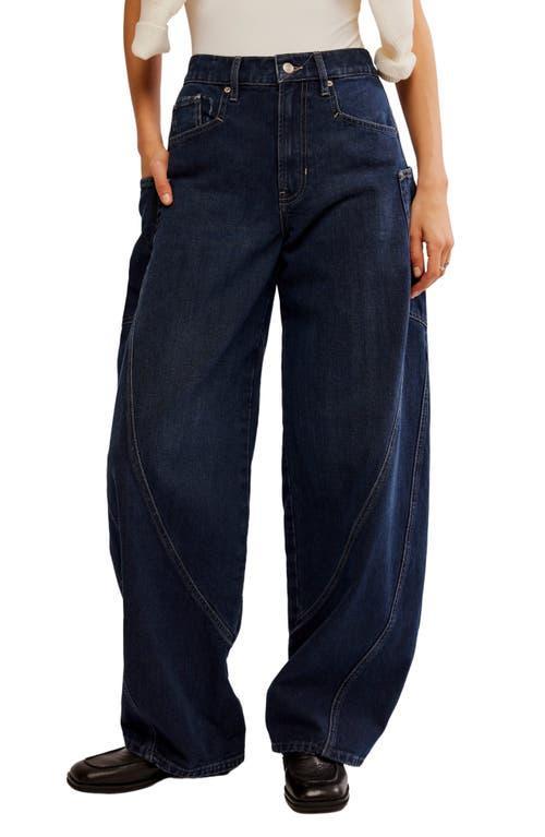 Sugar & Spice Barrel Leg Jeans In Spooky Blue Product Image