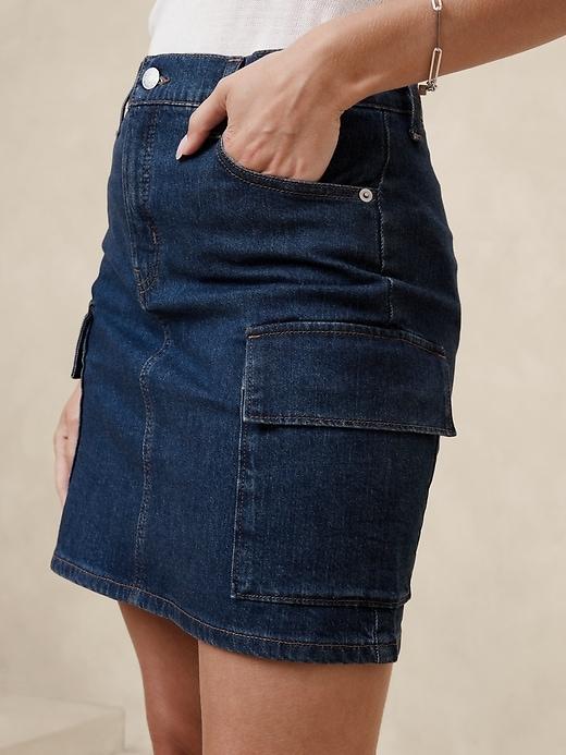 Denim Cargo Mini Skirt Product Image