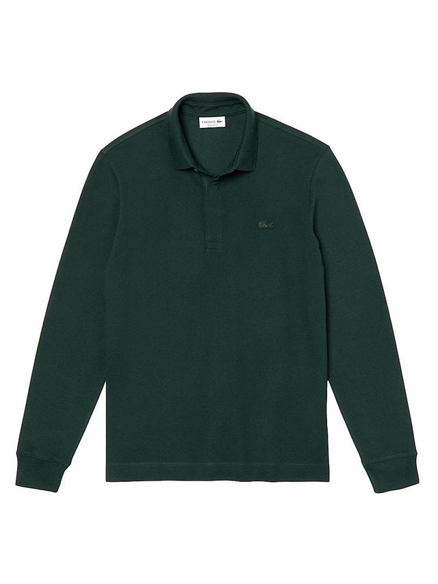 Mens Long-Sleeve Piqu Polo Shirt Product Image