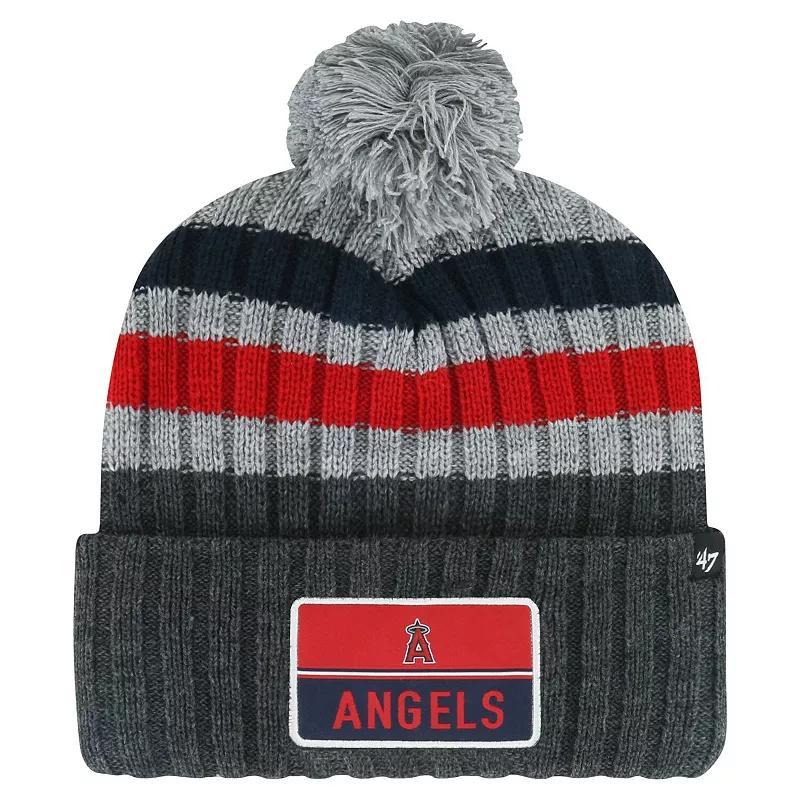 Mens 47 Gray Los Angeles Angels Stack Cuffed Knit Hat with Pom Product Image