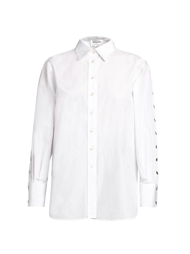 Womens Poplin Snap-Sleeve Shirt Product Image