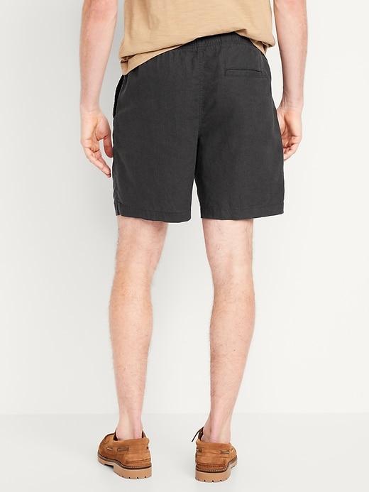 Linen-Blend Jogger Shorts -- 7-inch inseam Product Image