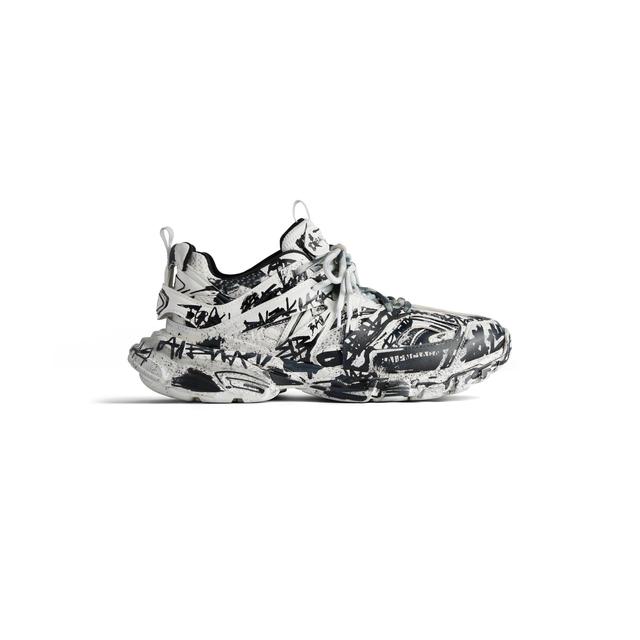 Men's Track Graffiti Sneaker  in White/black Product Image