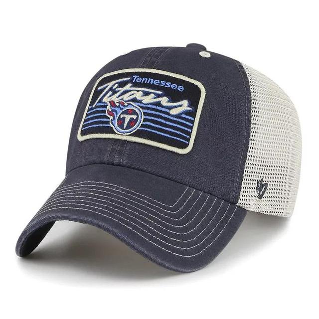 Mens 47 /Natural Tennessee Titans Five Point Trucker Clean Up Adjustable Hat, Blue Product Image