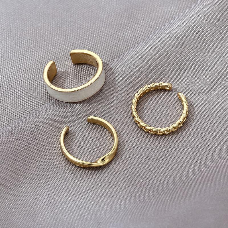 Set of 3: Gold Tone Open Ring Product Image