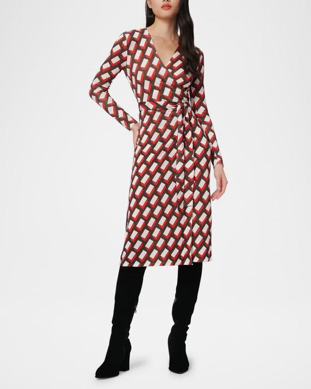 Luella Geometric-Print Midi Wrap Dress Product Image