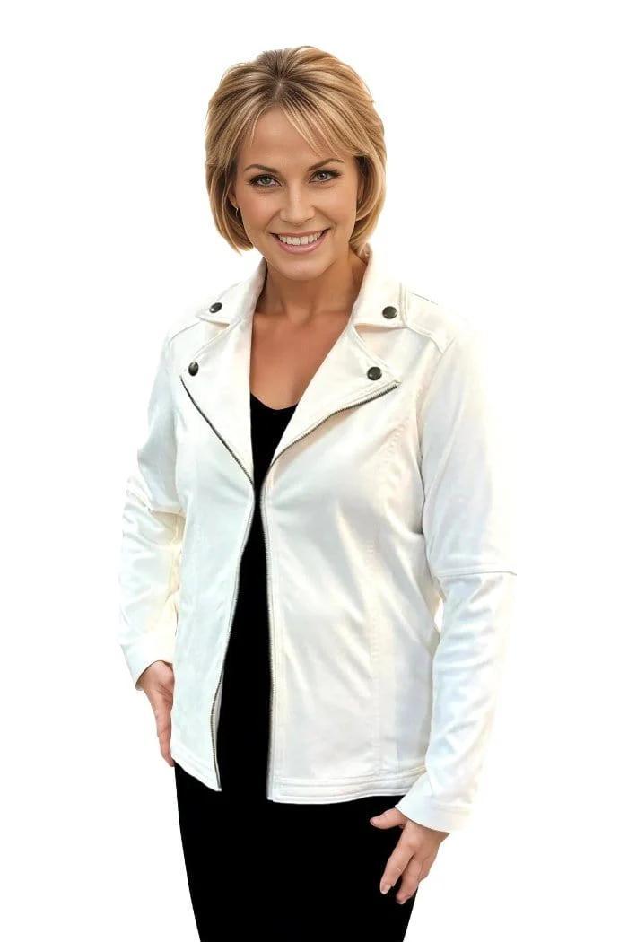 Winter White Faux Suede Jacket Product Image