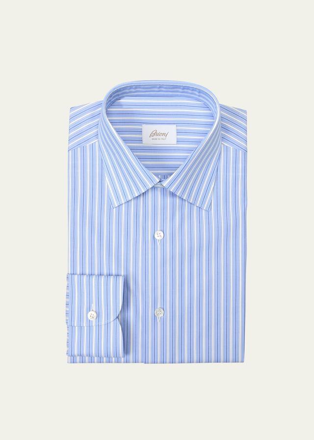 Mens Cotton Stripe Dress Shirt Product Image