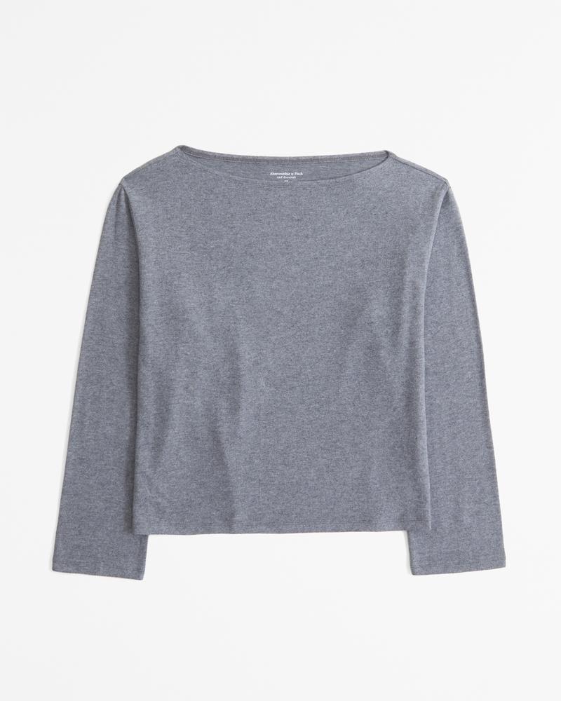 Long-Sleeve Cozy Lounge Knit Tuckable Slash Tee Product Image