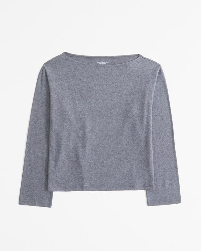 Long-Sleeve Cozy Lounge Knit Tuckable Slash Tee Product Image