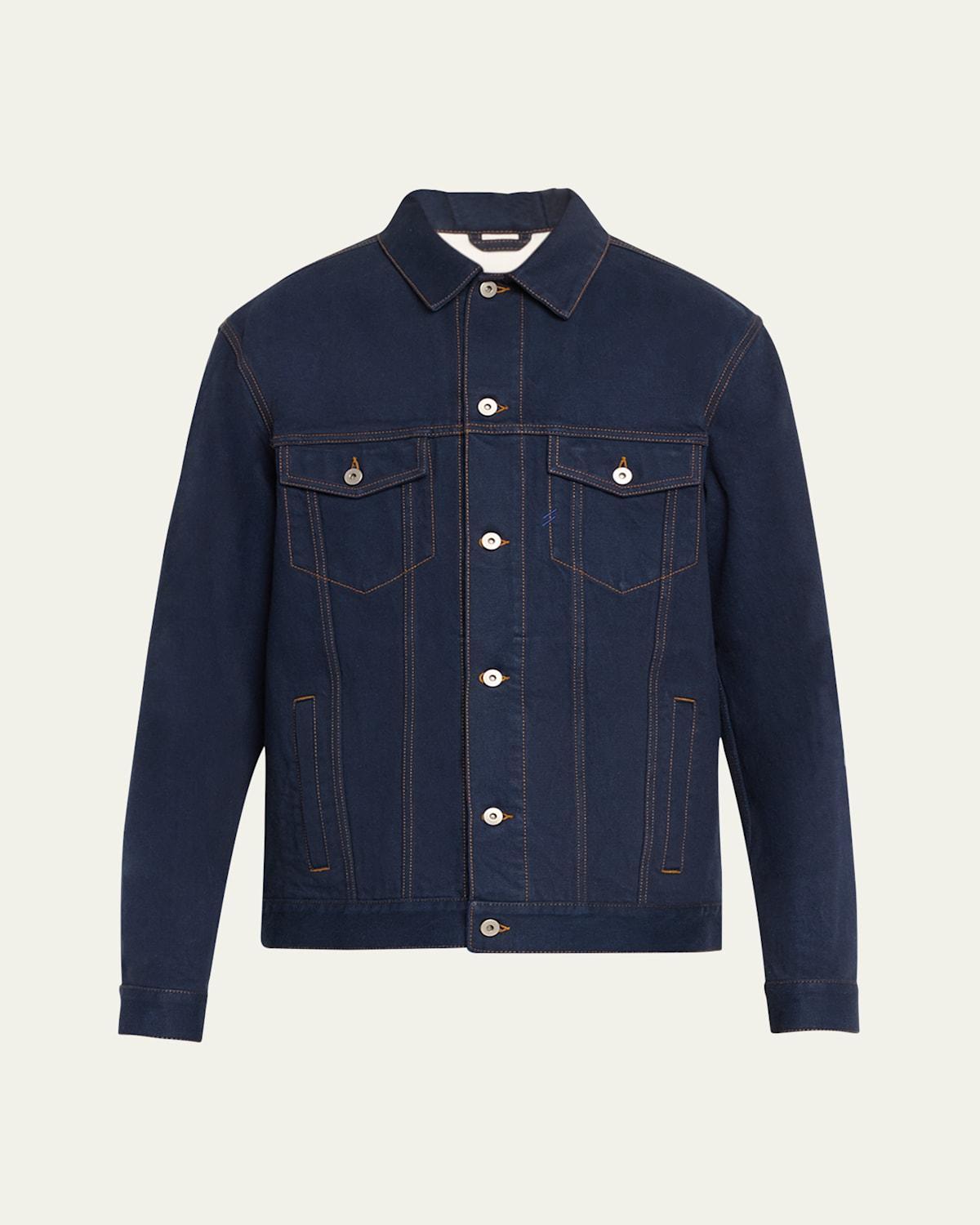 Mens Denim Button-Front Jacket Product Image