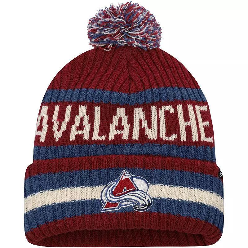 Mens 47 Burgundy Colorado Avalanche Bering Cuffed Knit Hat with Pom Product Image