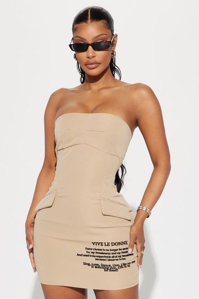 Donna Mini Dress - Taupe Product Image