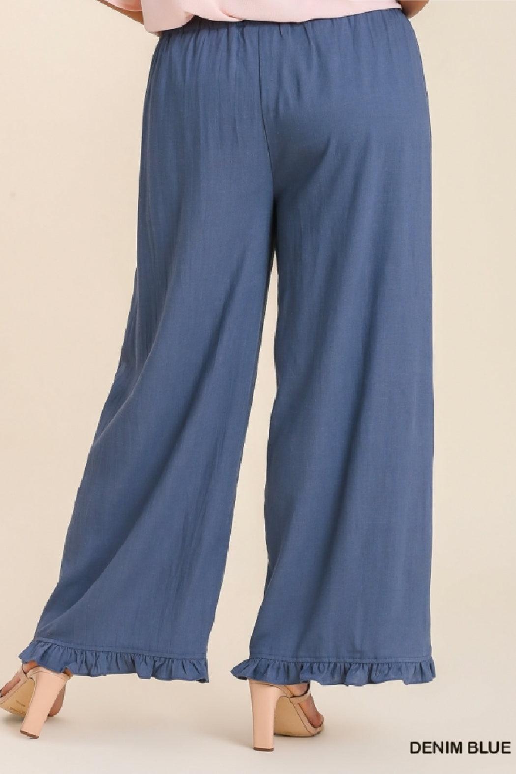 Ruffle Hem Pant Curvy Female Product Image