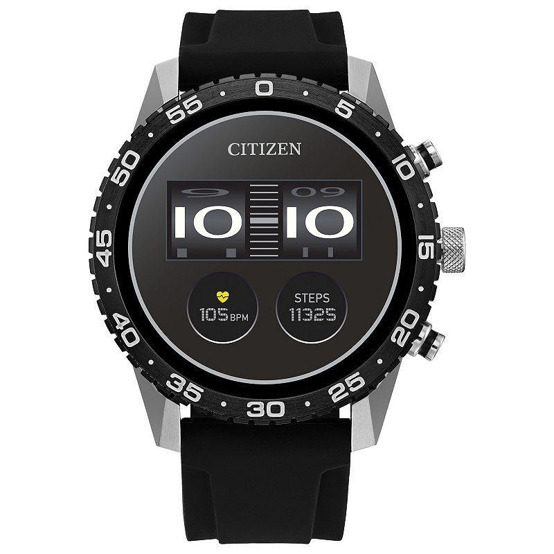 Citizen Unisex Cz Smart Wear Os Black Silicone Strap Smart Watch 45mm Product Image