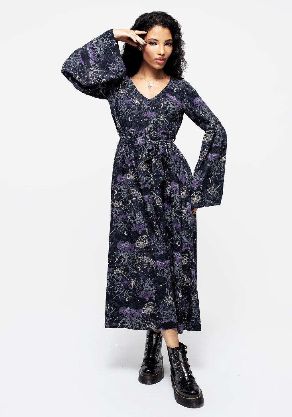 Hawthorn Flute Sleeve Belted Midaxi Dress Product Image