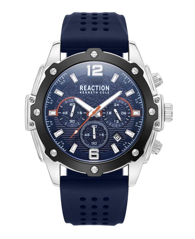 Kenneth Cole Reaction Mens Chronograph Blue Siliconee Watch 43.5mm Product Image