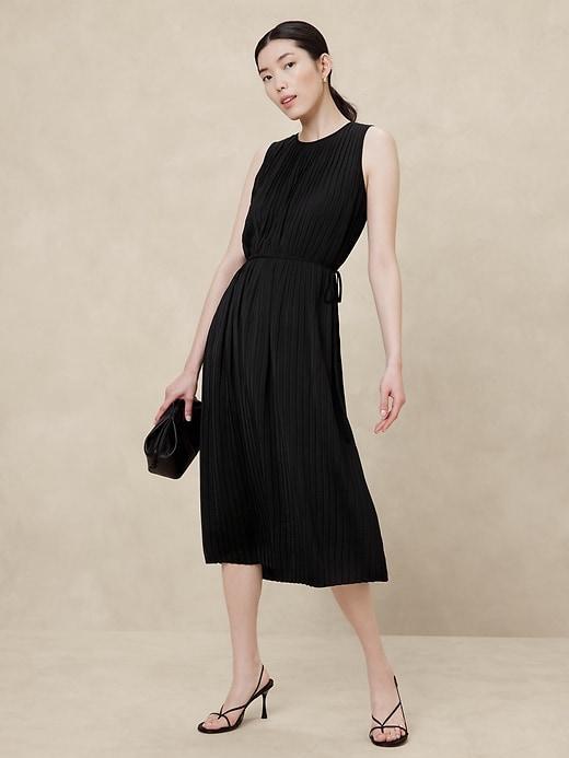 Crystal Pleated Midi Dress Product Image