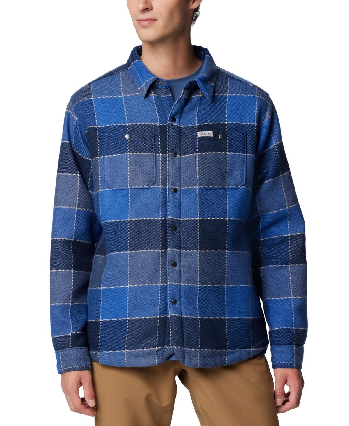 Columbia Mens Windward Ii Snap-Front Sherpa Lined Plaid Shirt Jacket Product Image