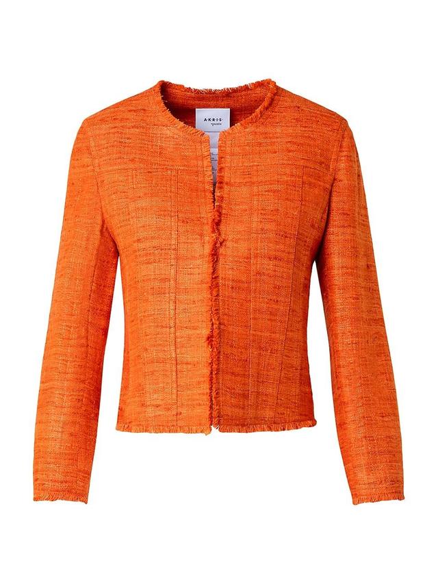 Womens Fringed Silk Jacket Product Image