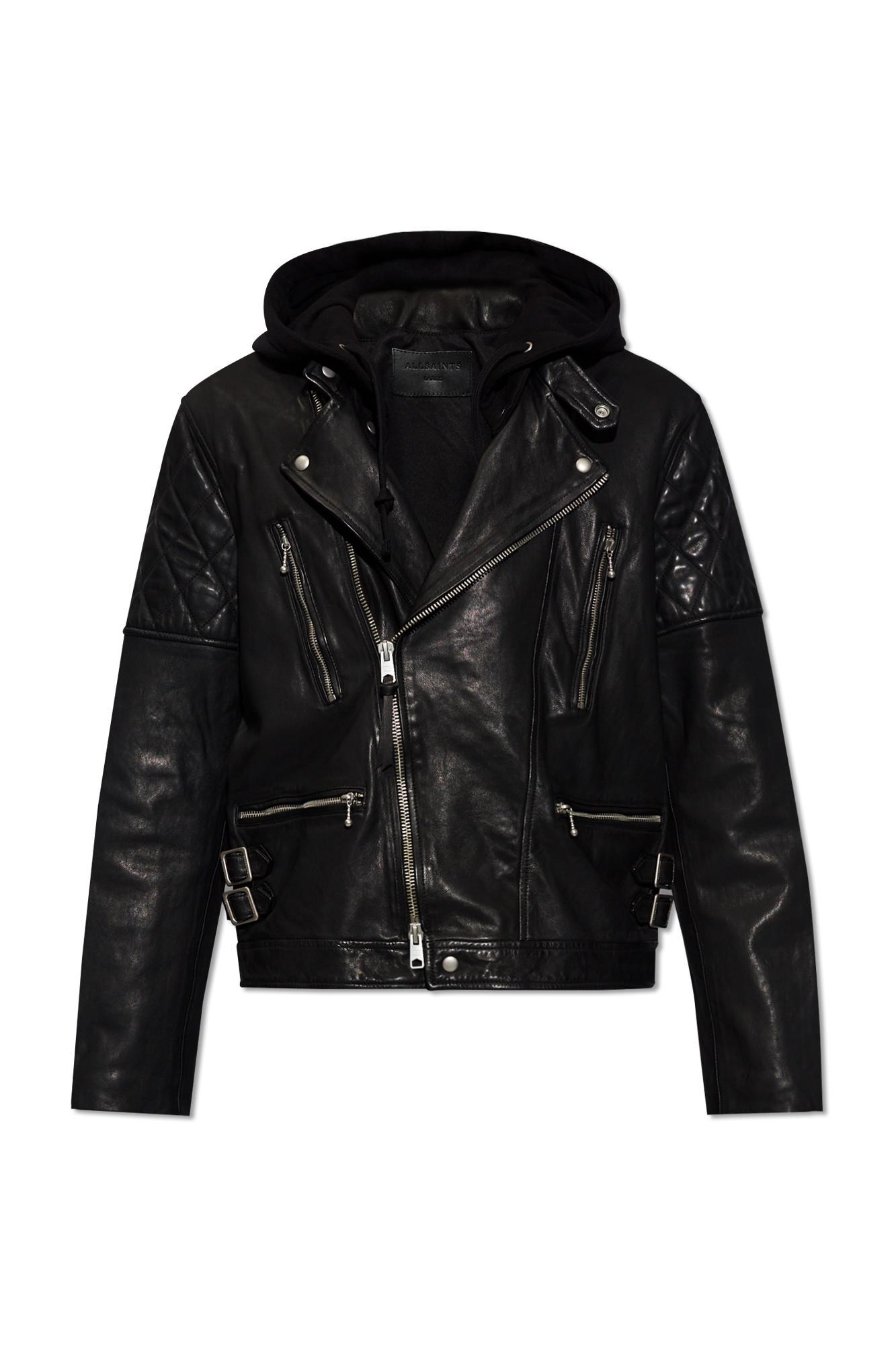 ‘whitson' Leather Jacket In Black Product Image