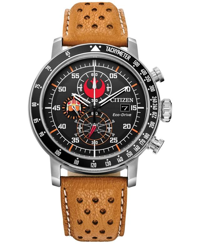 Citizen Mens Star Wars Collection Rebel Pilot Chronograph Orange Leather Strap Watch Product Image