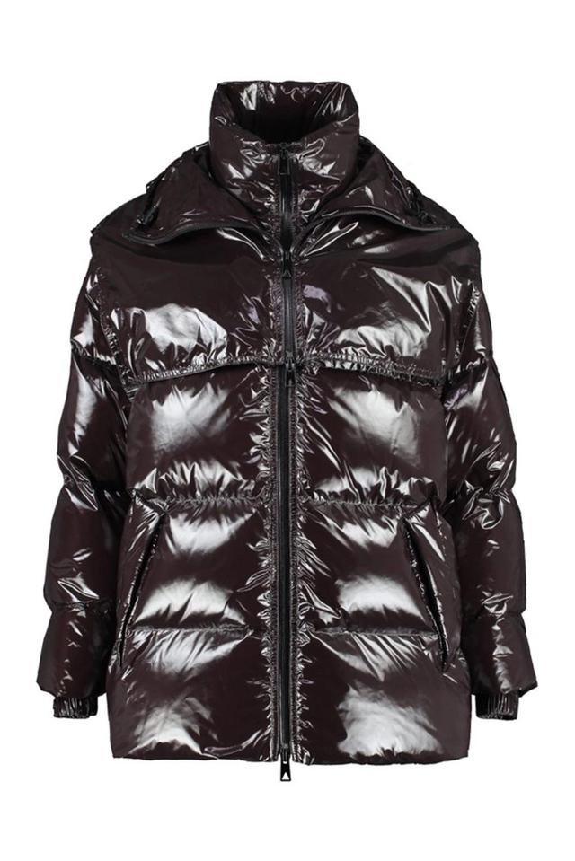 Down Shiny Puffer Jacket In Brown Product Image