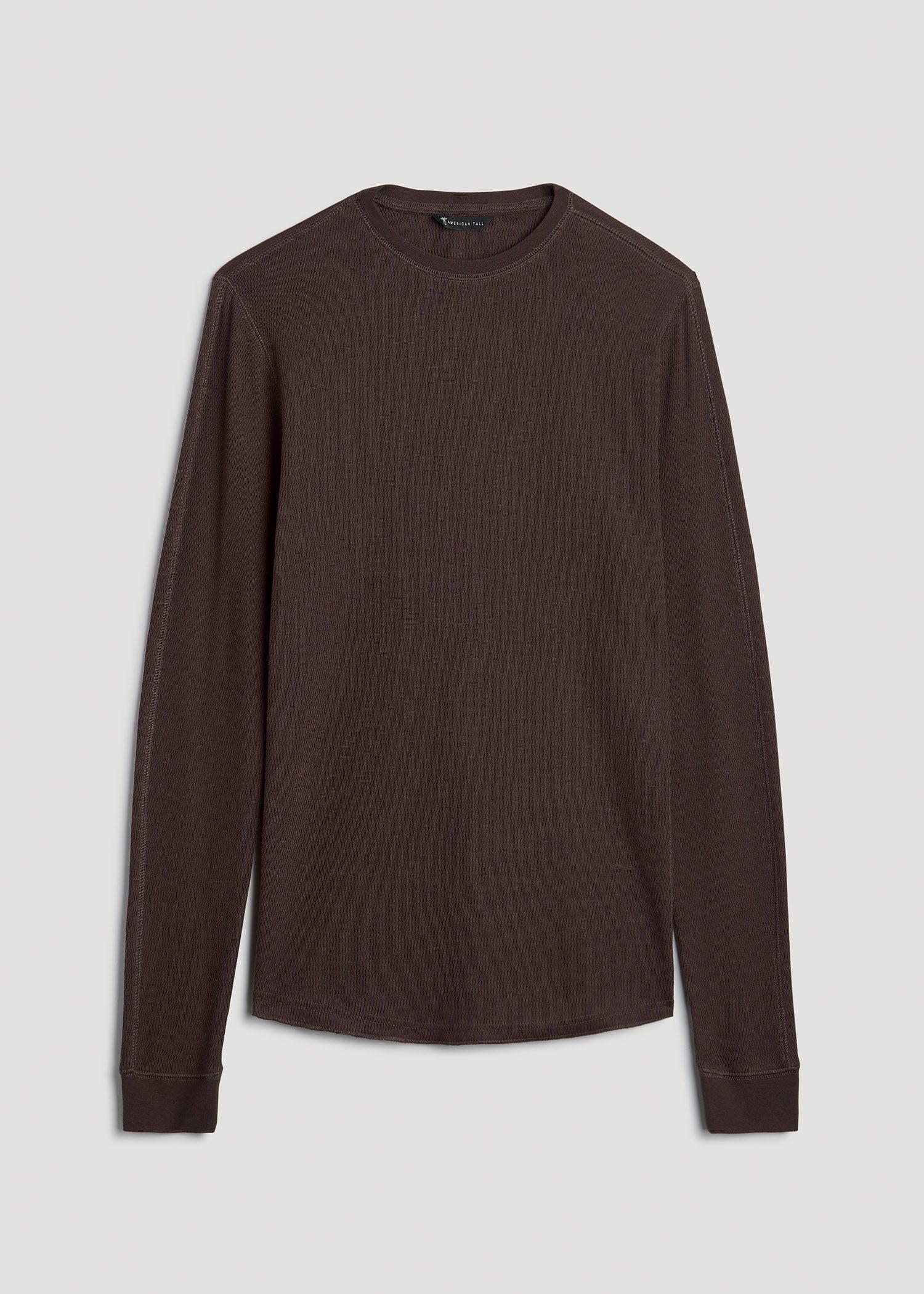 Double Honeycomb Thermal Crewneck for Tall Men in Espresso Male Product Image