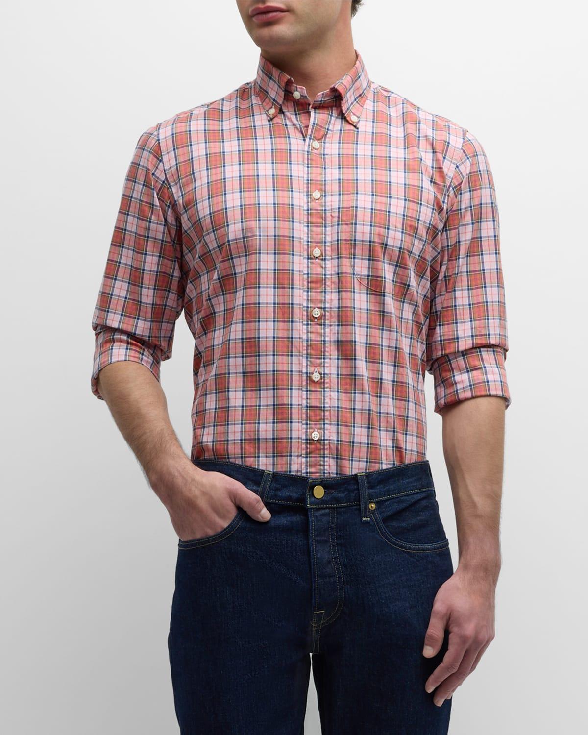 Mens Plaid Oxford Sport Shirt Product Image