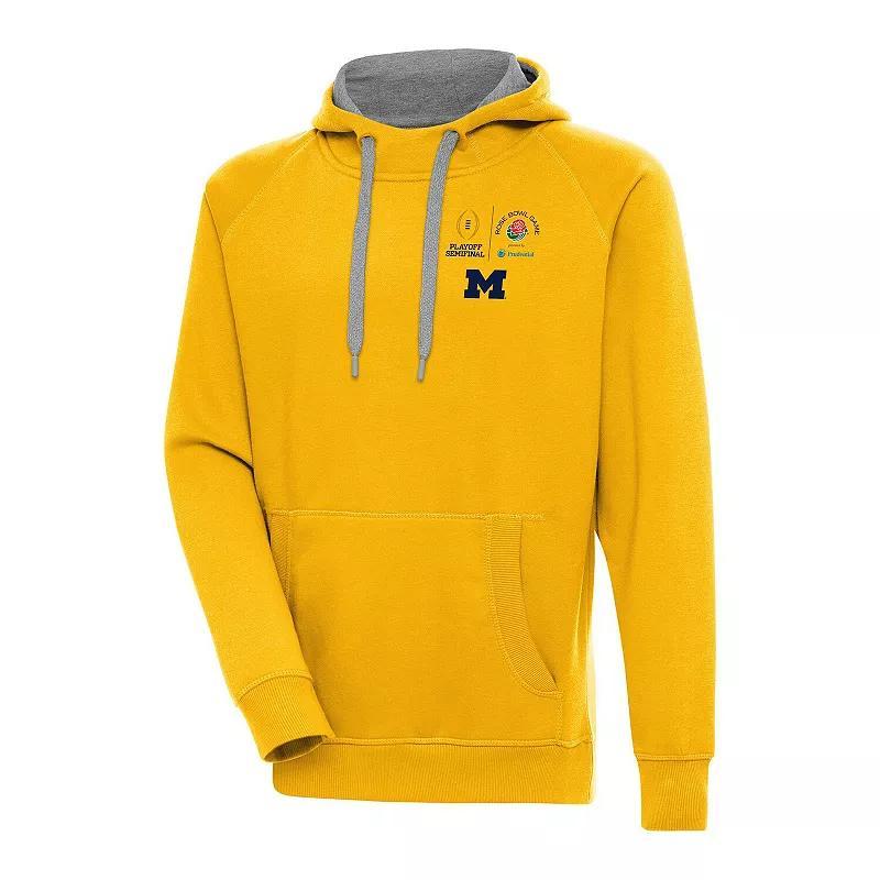 Mens Antigua Maize Michigan Wolverines College Football Playoff 2024 Rose Bowl Victory Pullover Hoodie Product Image