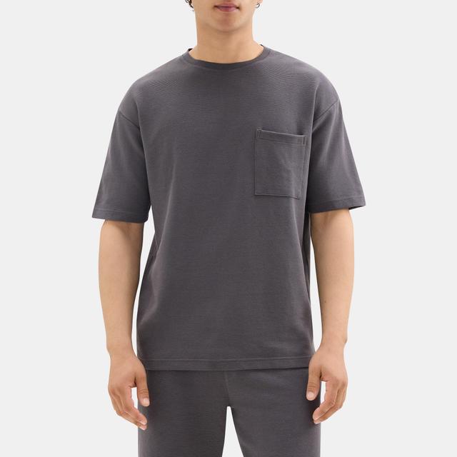 Stretch Cotton Henley Short-Sleeve Tee | Theory Outlet Product Image