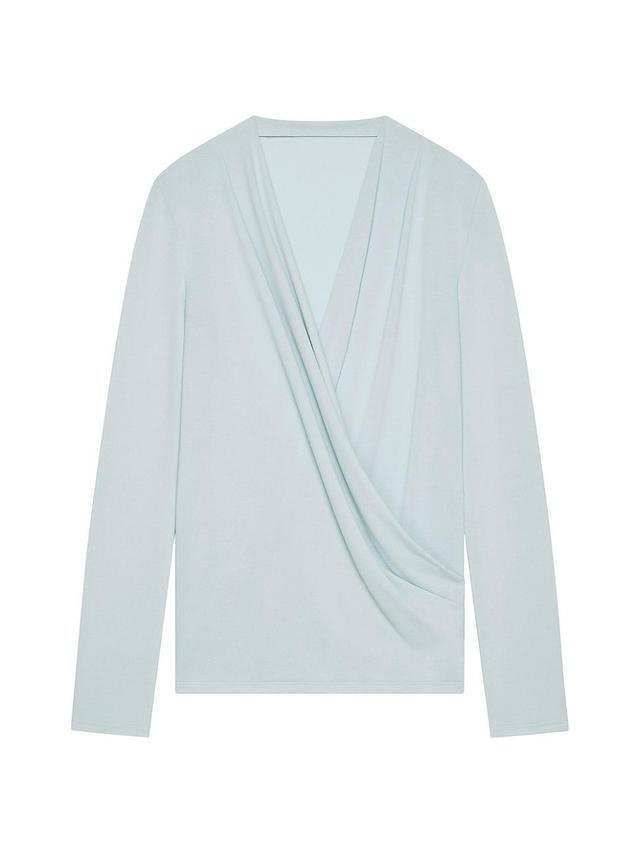 Womens Draped Blouse in Crepe Jersey Product Image