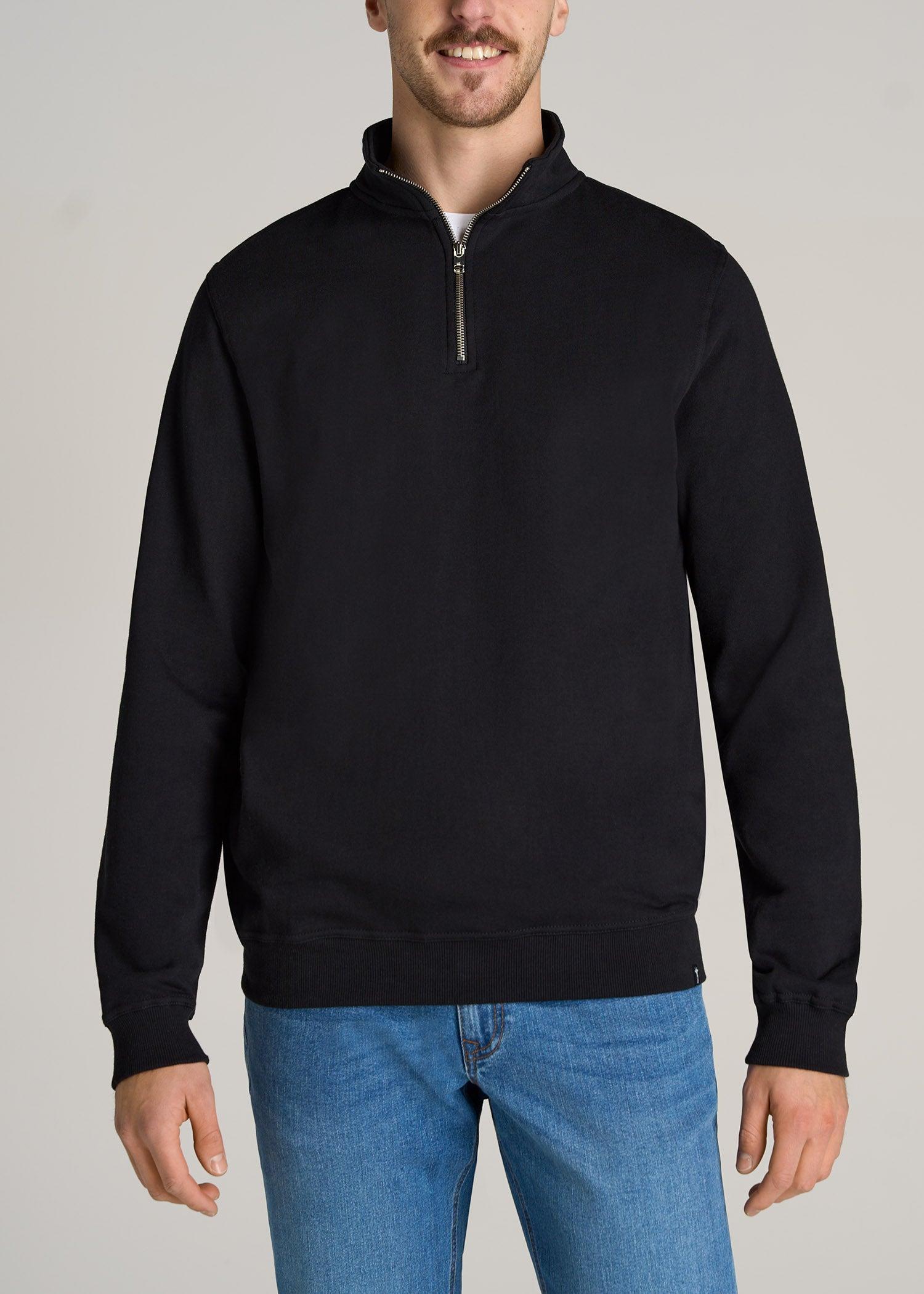 Wearever Fleece Quarter-Zip Tall Men's Sweatshirt in Black Product Image