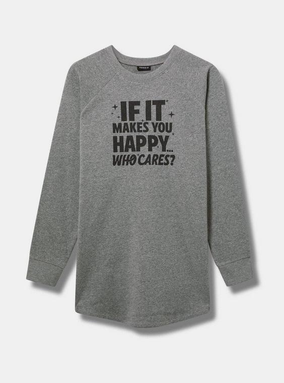 If It Makes You Happy Fit Cozy Fleece Crew Sweatshirt Product Image