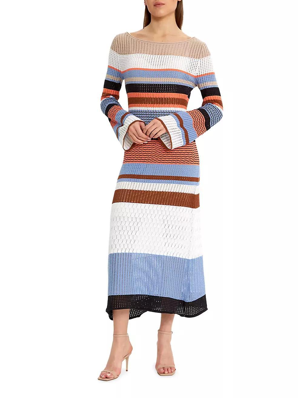 Felix Striped Pointelle Maxi Dress Product Image