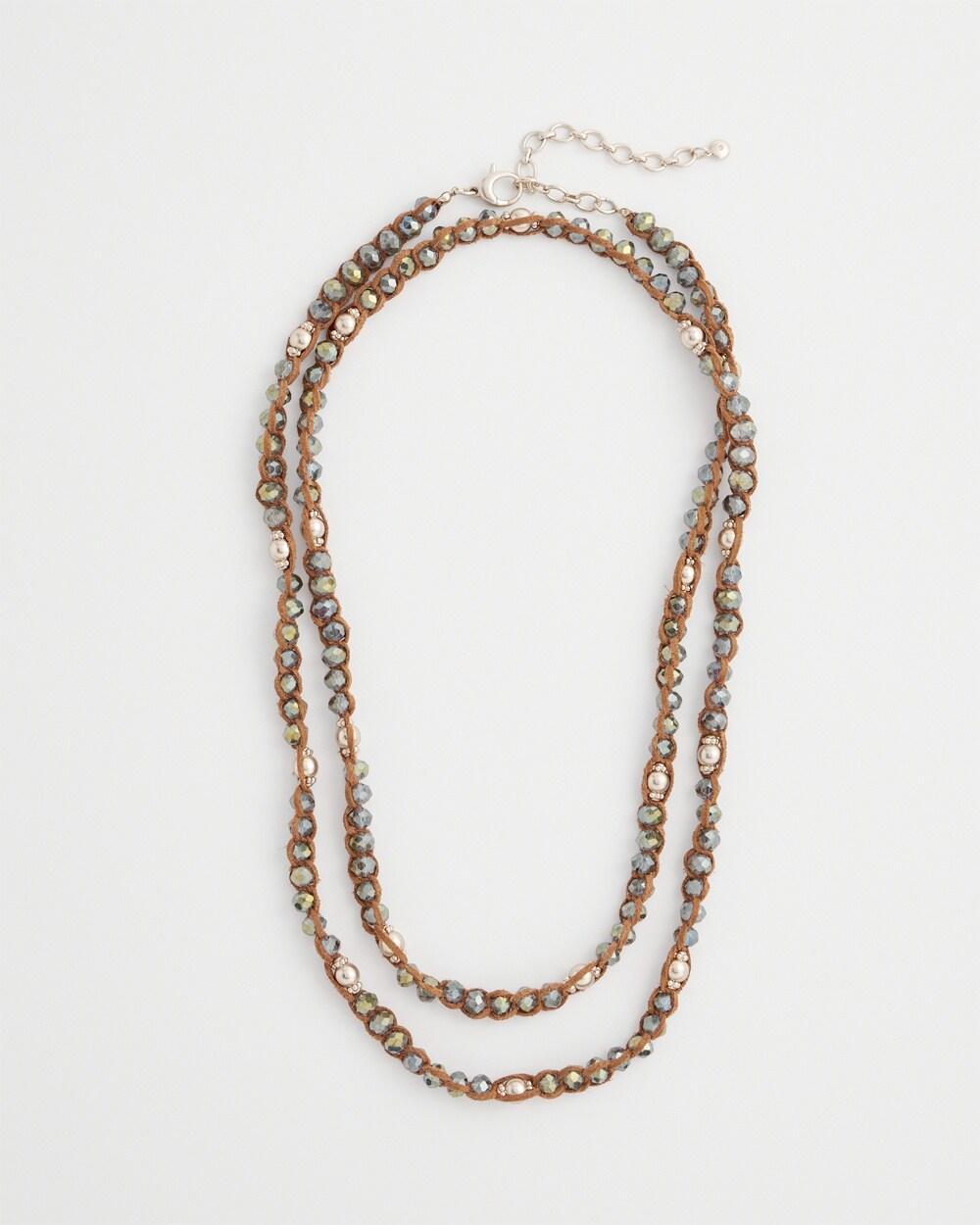 Faux Suede Beaded Necklace Product Image