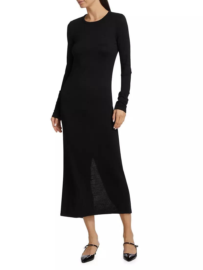 Long-Sleeve Knit Maxi Dress Product Image