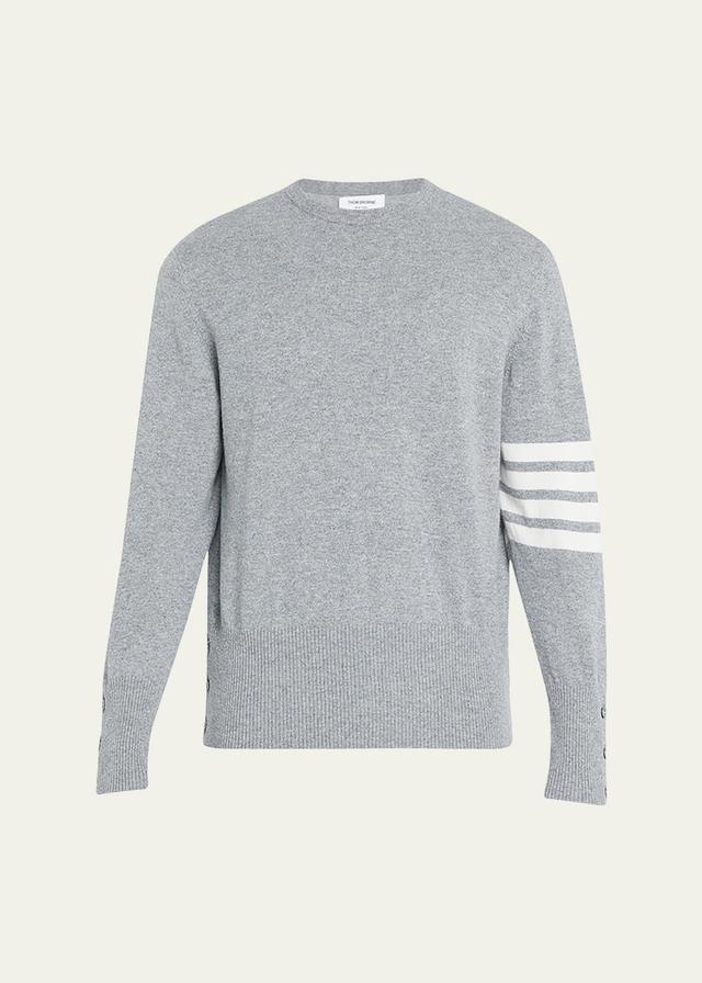 Mens Striped-Sleeve Cashmere Sweater Product Image