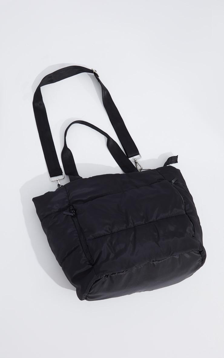  Black Quilted Oversized Tote Bag Product Image