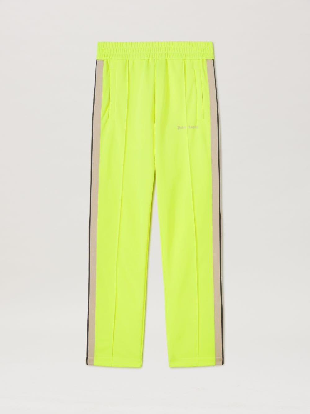 CLASSIC LOGO FLUO TRACK Pants in yellow  - Palm Angels® Official  Product Image