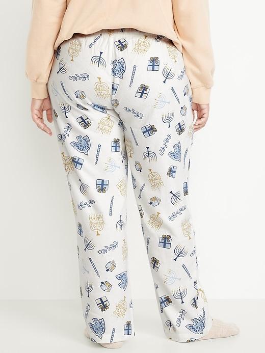 Mid-Rise Printed Flannel Pajama Pants Product Image